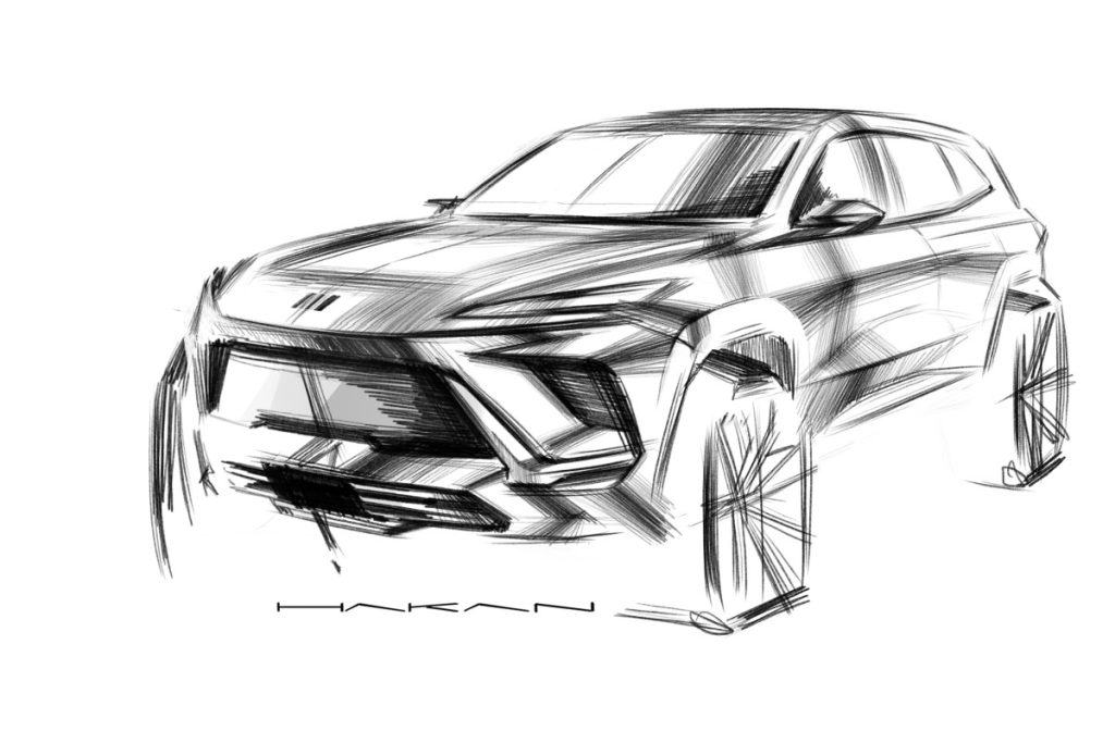 2025 Buick Enclave Exterior Driver Side Front Angle Sketch